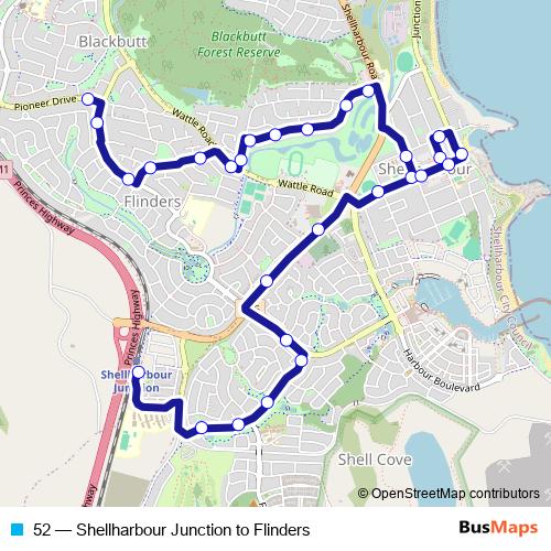 52 bus Line Map
