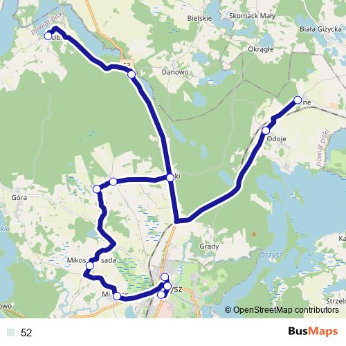 52 bus Line Map