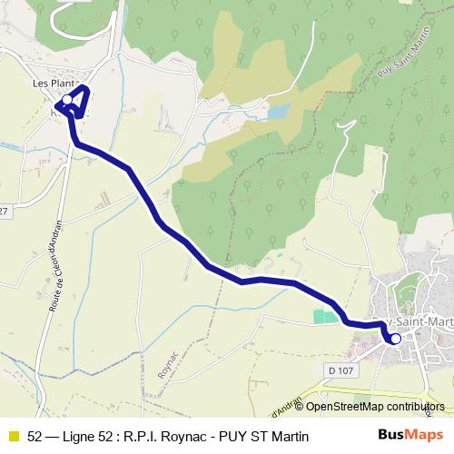 52 bus Line Map