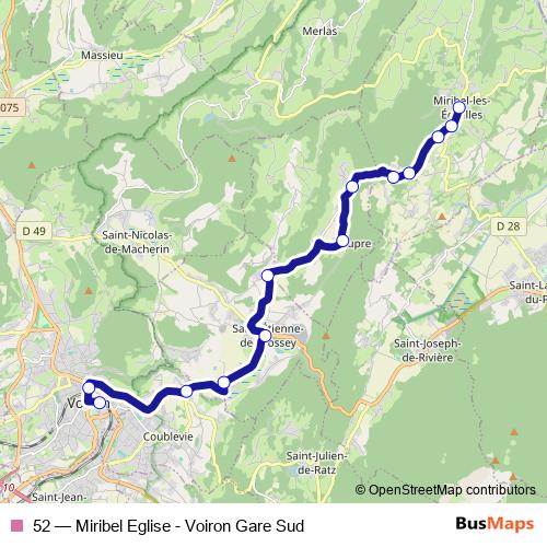 52 bus Line Map