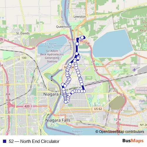 52 bus Line Map