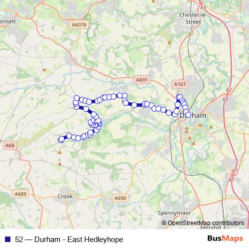 52 bus Line Map