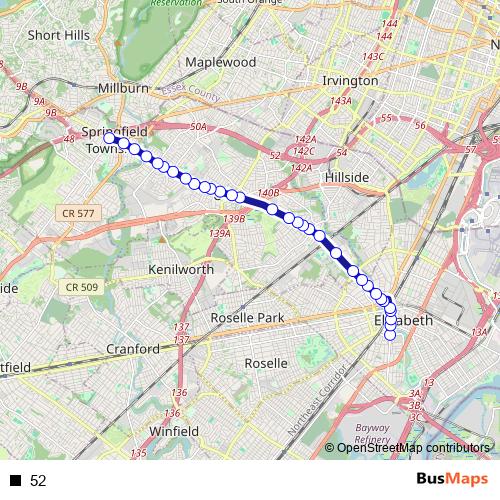 52 bus Line Map