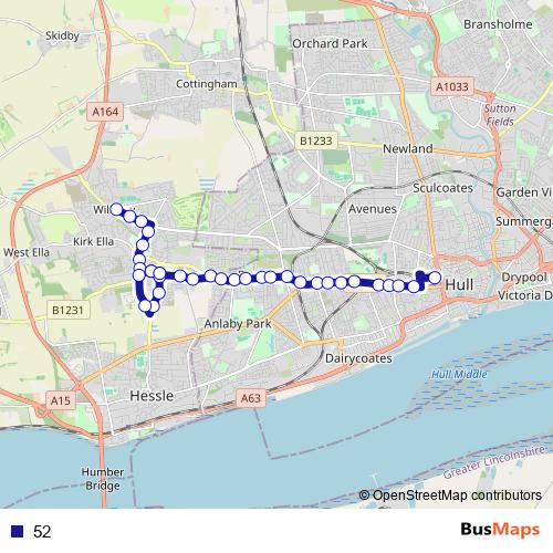 52 bus Line Map