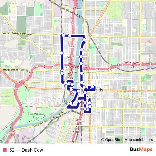 52 bus Line Map