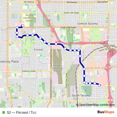 52 bus Line Map