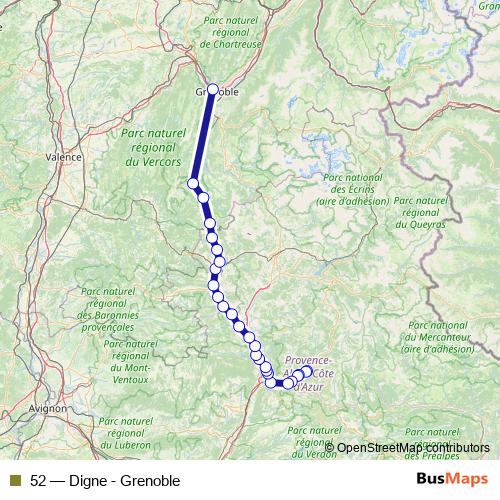 52 bus Line Map