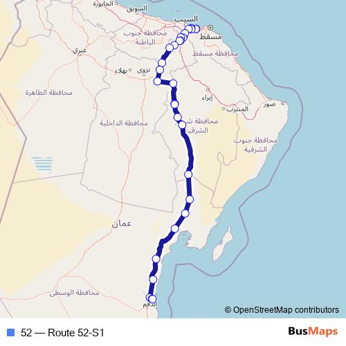 52 bus Line Map