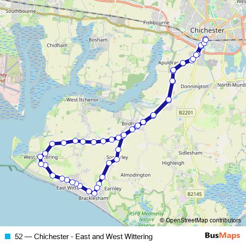 52 bus Line Map