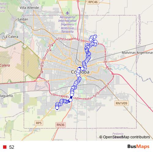 52 bus Line Map