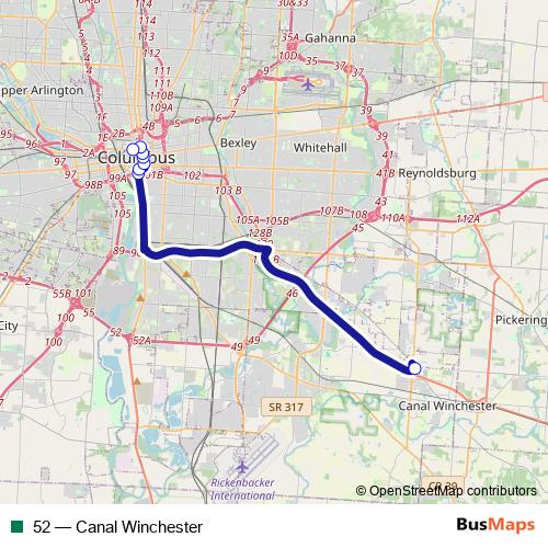 52 bus Line Map