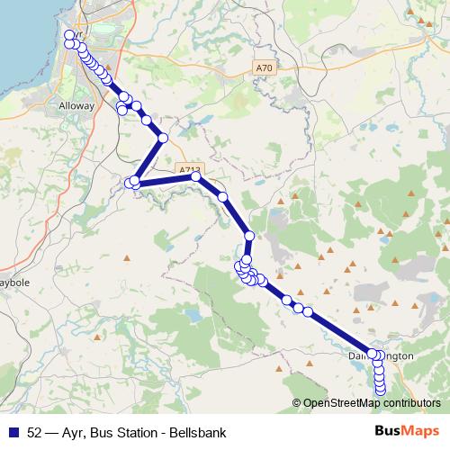 52 bus Line Map
