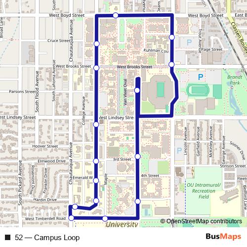 52 bus Line Map