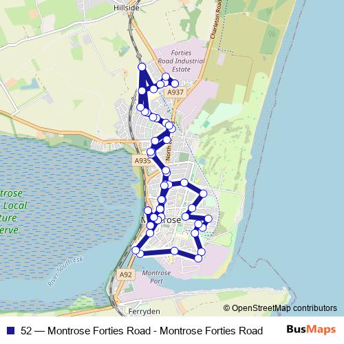 52 bus Line Map