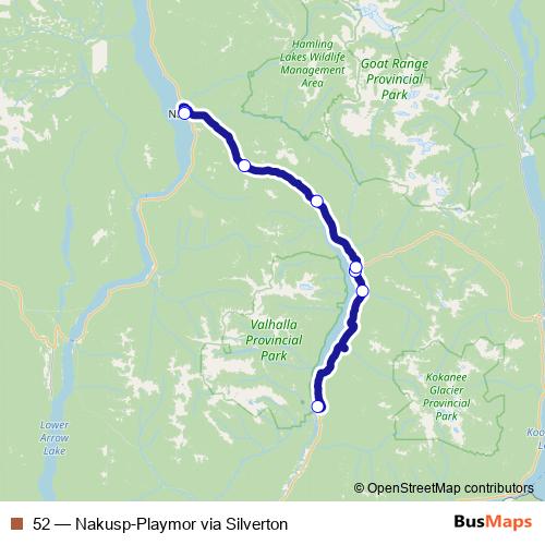 52 bus Line Map