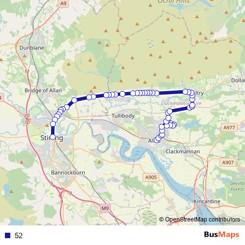 52 bus Line Map