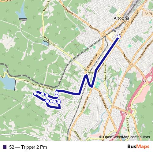 52 bus Line Map