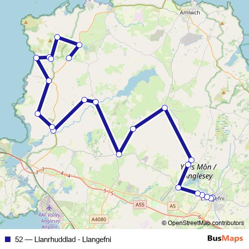 52 bus Line Map