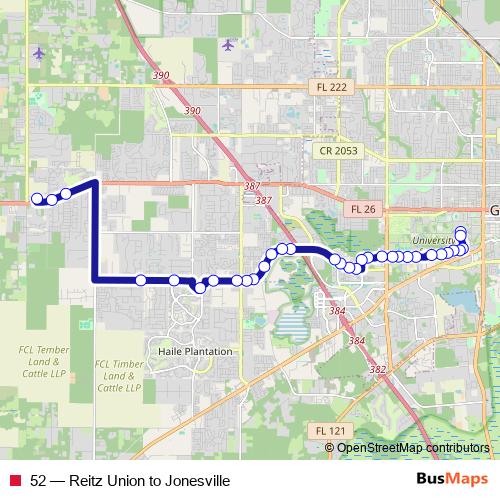 52 bus Line Map