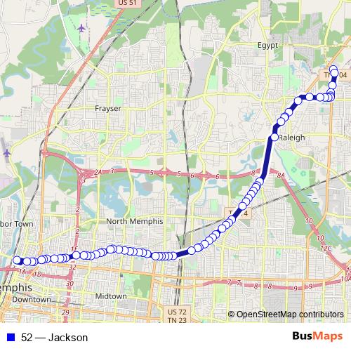 52 bus Line Map