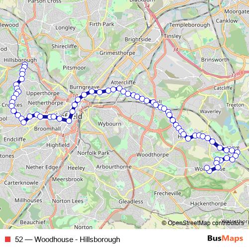 52 bus Line Map