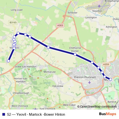 52 bus Line Map