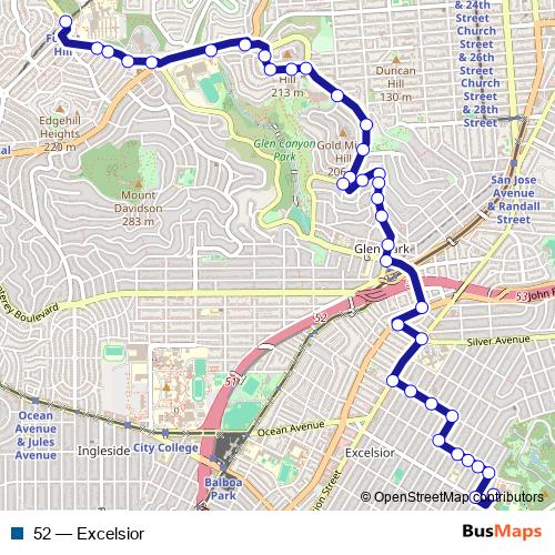 52 bus Line Map