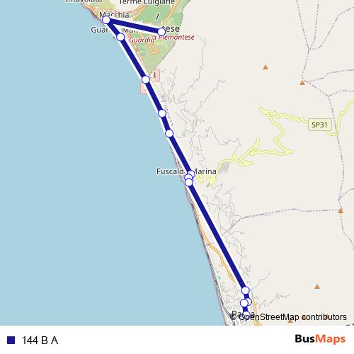 144 B A bus Line Map