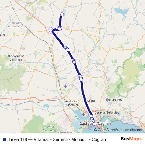 Linea 118 bus Line Map