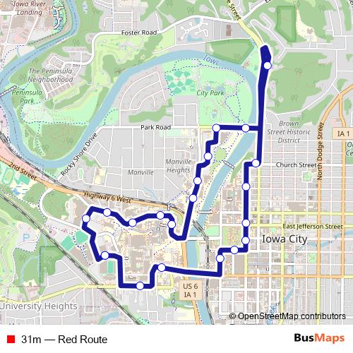 31m bus Line Map