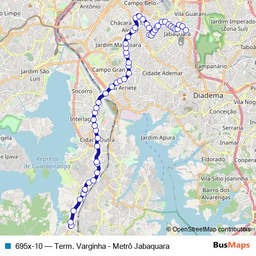 695x-10 bus Line Map