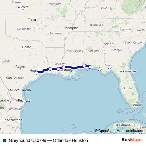 Greyhound Us0799 bus Line Map