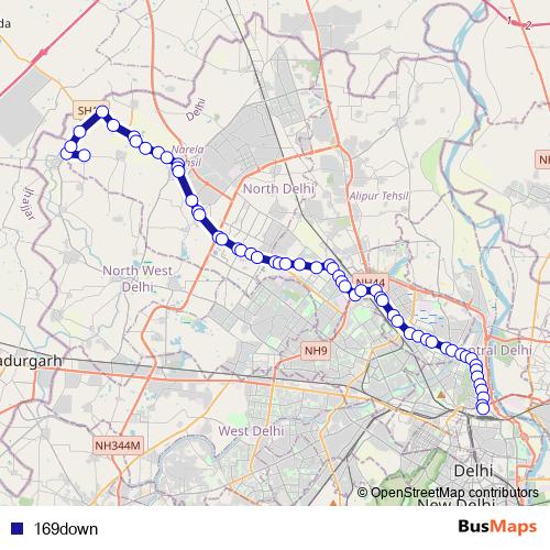 169down bus Line Map