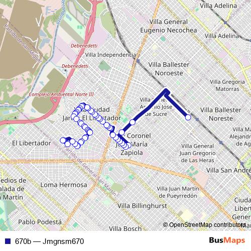 670b bus Line Map