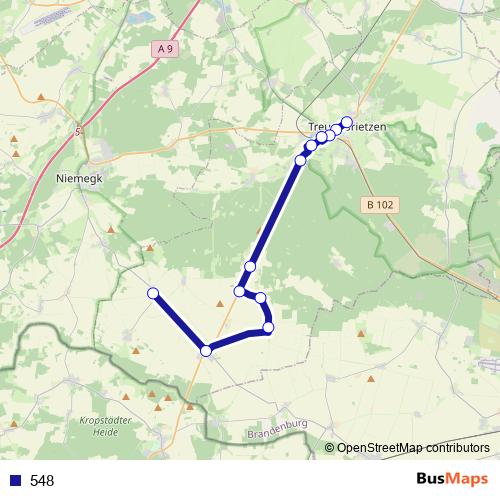 548 bus Line Map