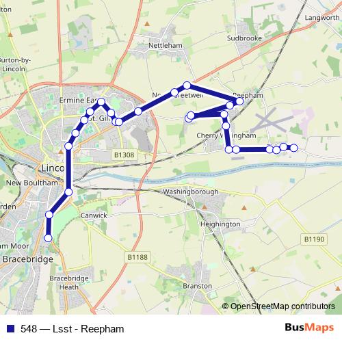 548 bus Line Map