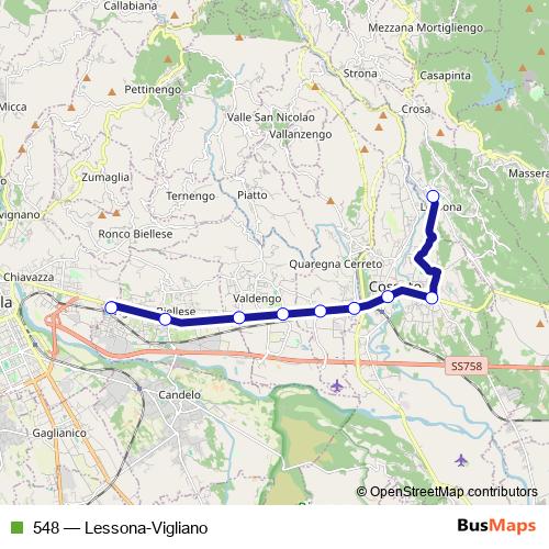 548 bus Line Map