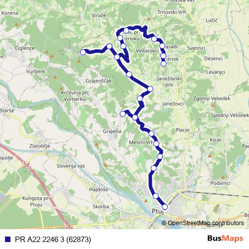 PR A22 2246 3 (62873) bus Line Map