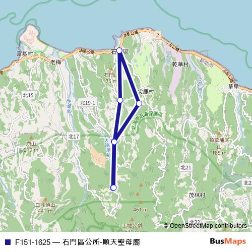 F151-1625 bus Line Map