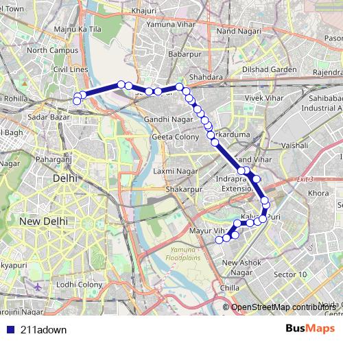 211adown bus Line Map