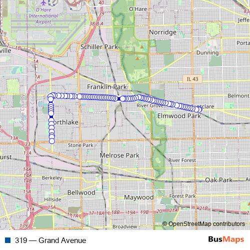 319 bus Line Map
