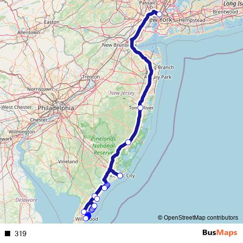 319 bus Line Map