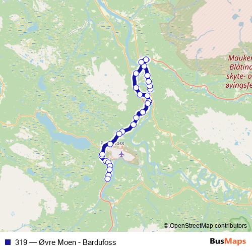 319 bus Line Map