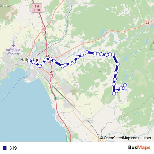 319 bus Line Map
