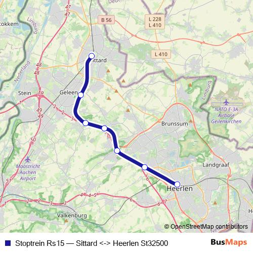 Stoptrein Rs15 rail Line Map