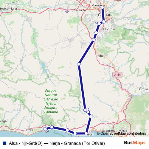 Alsa - Njr-Grd(O) bus Line Map