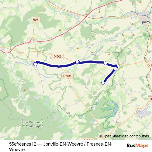 55efresnes12 bus Line Map