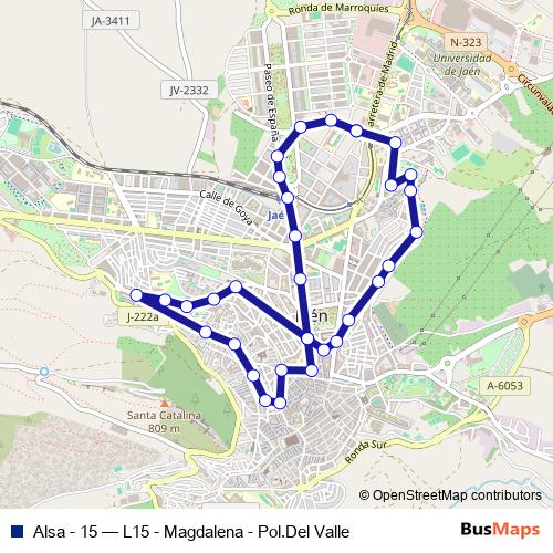 Alsa - 15 bus Line Map