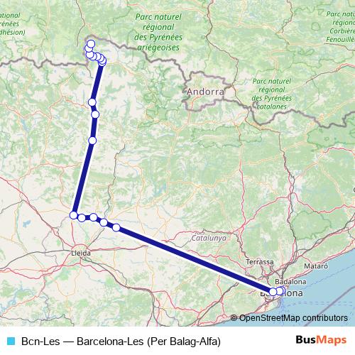 Bcn-Les bus Line Map