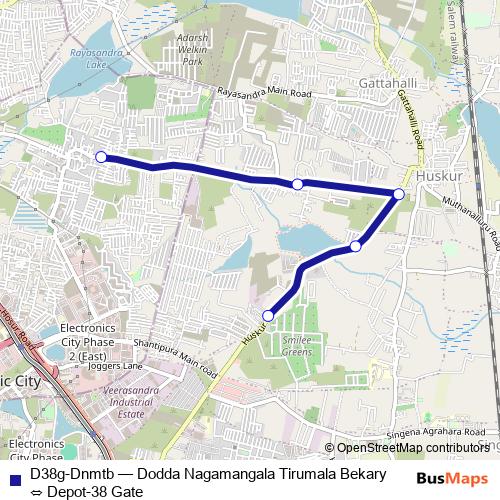 D38g-Dnmtb bus Line Map